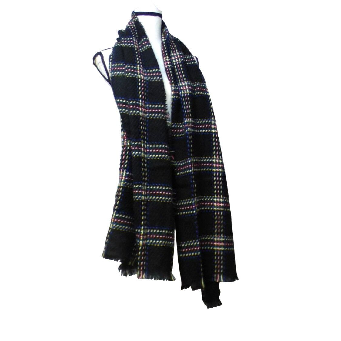 Other Cejon Heritage Plaid Blanket Scarf/ Wrap , 20”x76”, Black Size ONE SIZE - 9 Thumbnail
