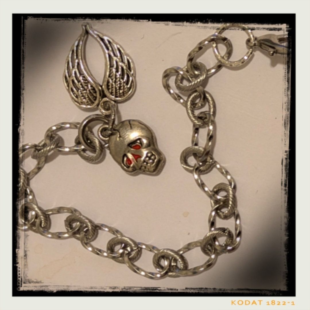 Ed Hardy ED HARDY Skull Wings Charm Bracelet Stainless Steel Chain Size ONE SIZE - 4 Thumbnail