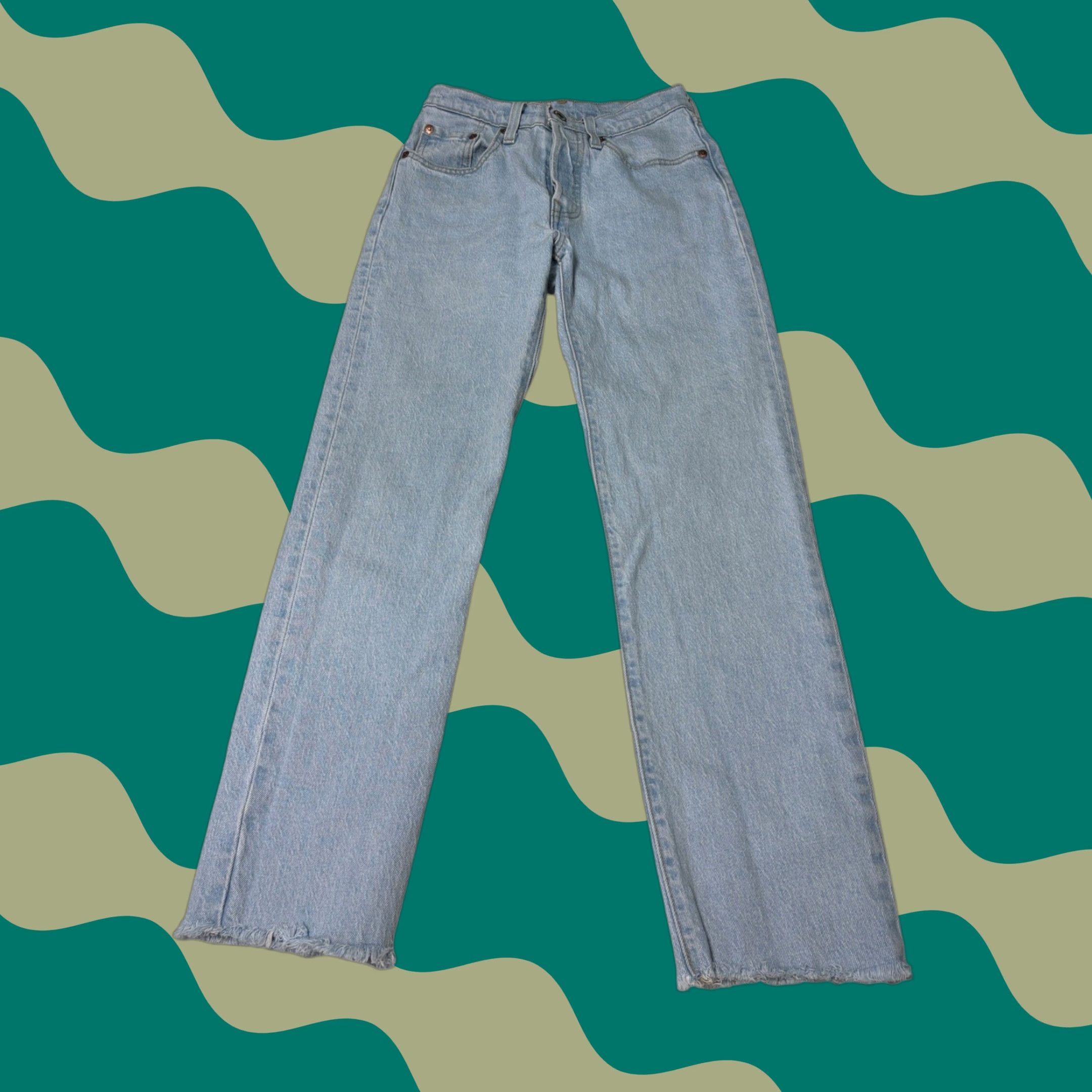 Levi's Levi's 501 Premium Original Straight Jeans Light Wash Regular Women 24 W26 Inseam 26.5 Button Fly 5-Pocket Denim High Rise Size 42" / US 20 - 1 Thumbnail