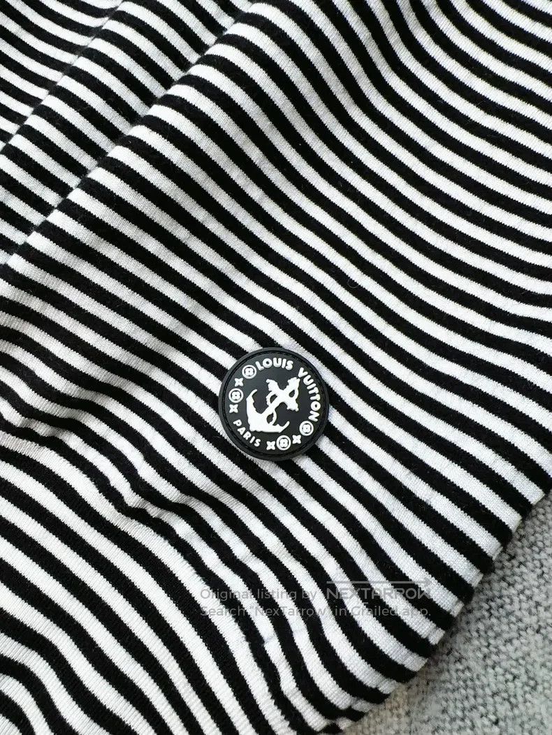 Louis Vuitton Louis Vuitton Black and white striped short sleeves Size L / US 10 / IT 46 - 3 Thumbnail