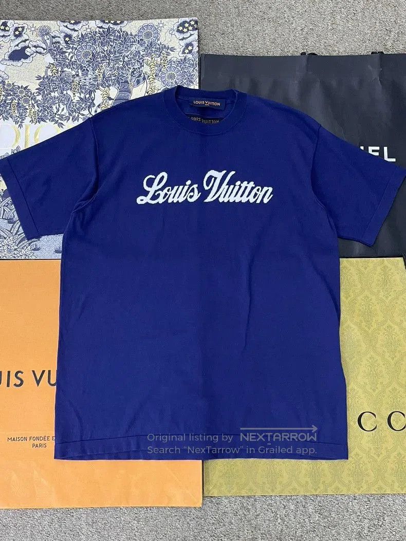 Louis Vuitton Louis Vuitton Blue Printed Knit T-shirt. Size US M / EU 48-50 / 2 - 1 Thumbnail
