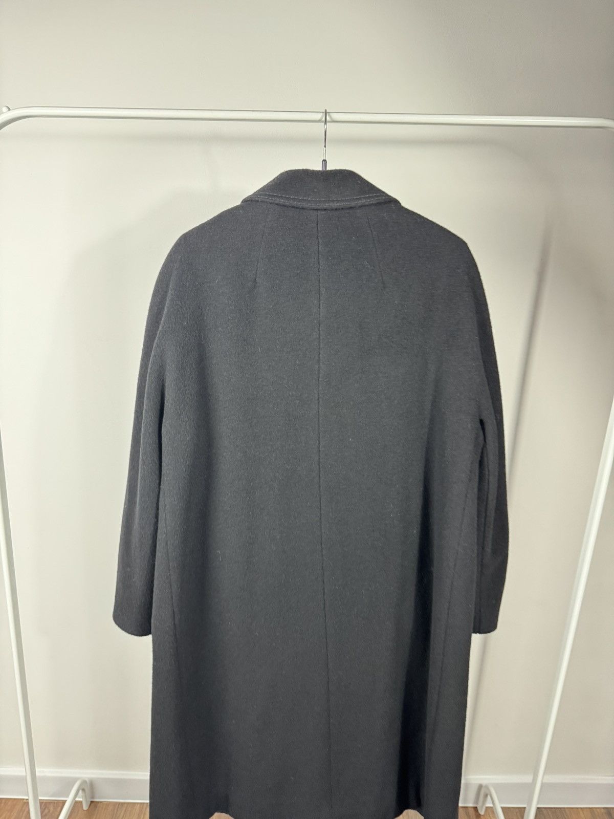 Other Vintage Women Camel Hair Wool Coat Black Classic Long Warm Size XL / US 12-14 / IT 48-50 - 14 Thumbnail
