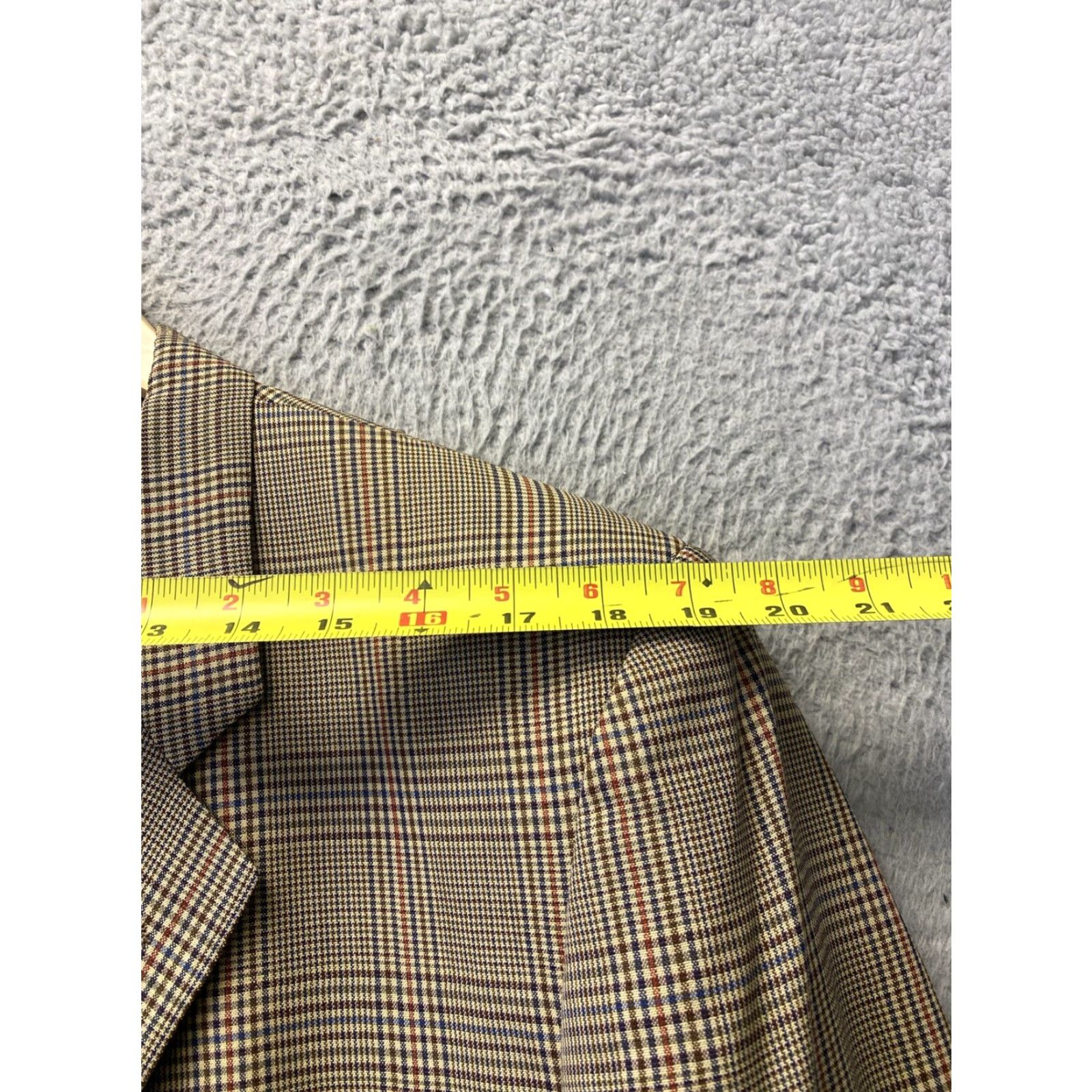 Bugatti MENS BUGATTI PLAID BLAZER 42R EU 56 LIGHT BROWN WOOL SPORT COAT TUXEDO Size 42R - 7 Thumbnail