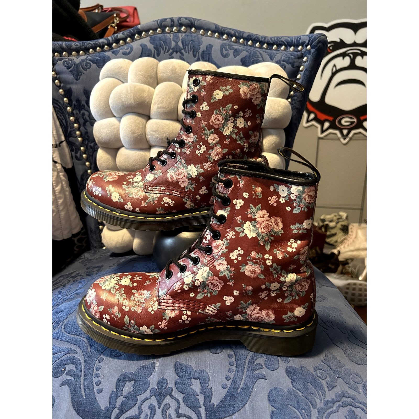 Dr. Martens Dr Martens 1460 Burgundy Floral size 8/EU 39 Size US 8 / IT 38 - 2 Thumbnail