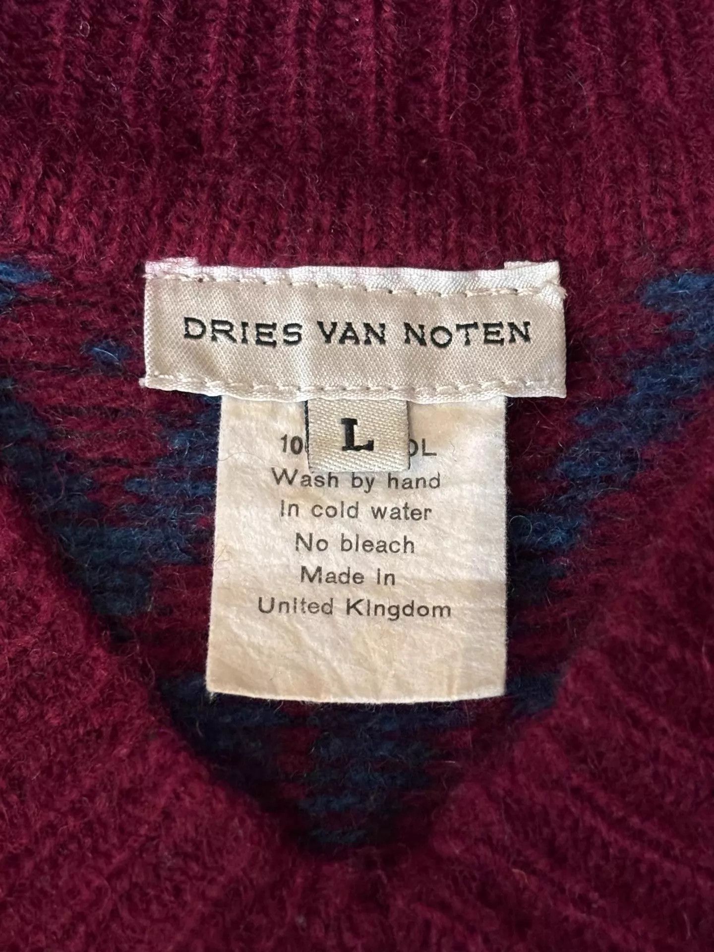 Dries Van Noten Dries Van Noten 00's Ethnic Wool Sweater UK Made L Rare Size US L / EU 52-54 / 3 - 6 Thumbnail