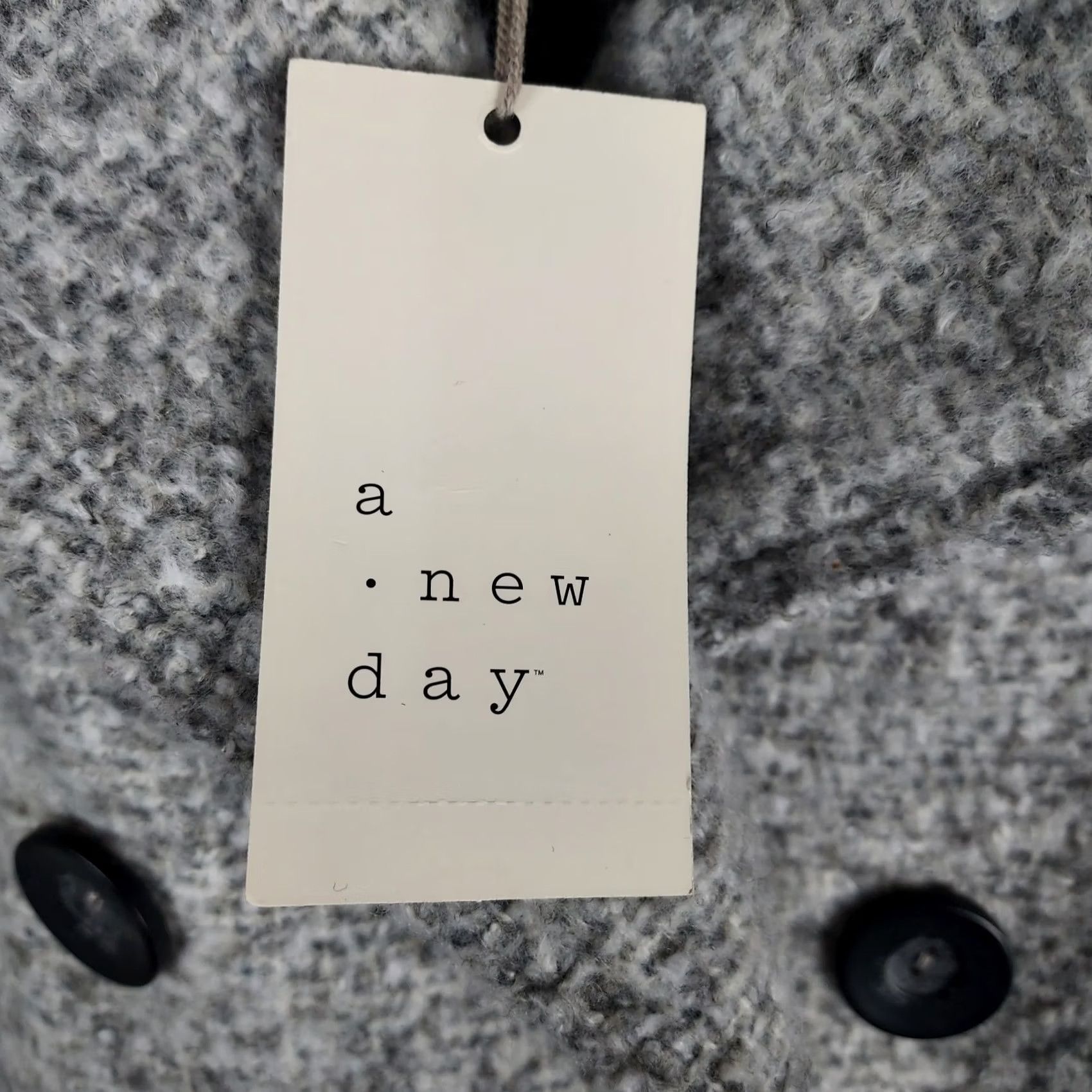 Vintage A New Day Womens Jacket Pea Coat Gray XL NWT Polyester Double Breasted Button - Casual Winter Fall Women Size XL / US 12-14 / IT 48-50 - 5 Thumbnail