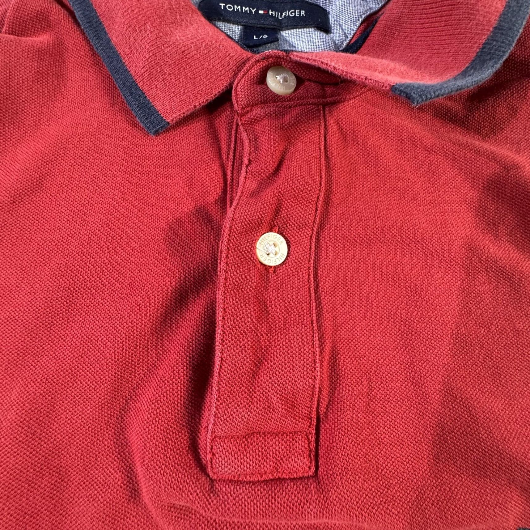Tommy Hilfiger VINTAGE Tommy Hilfiger Polo Shirt Men Large Red Short Sleeve Casual Logo 90s Size US L / EU 52-54 / 3 - 3 Thumbnail
