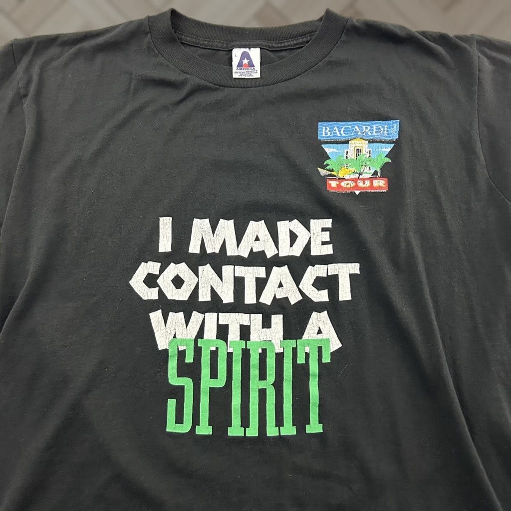 ESPIRIT VTG America Project Bacardi Contact With A Spirit T Shirt Men's L Black Size US L / EU 52-54 / 3 - 1 Thumbnail