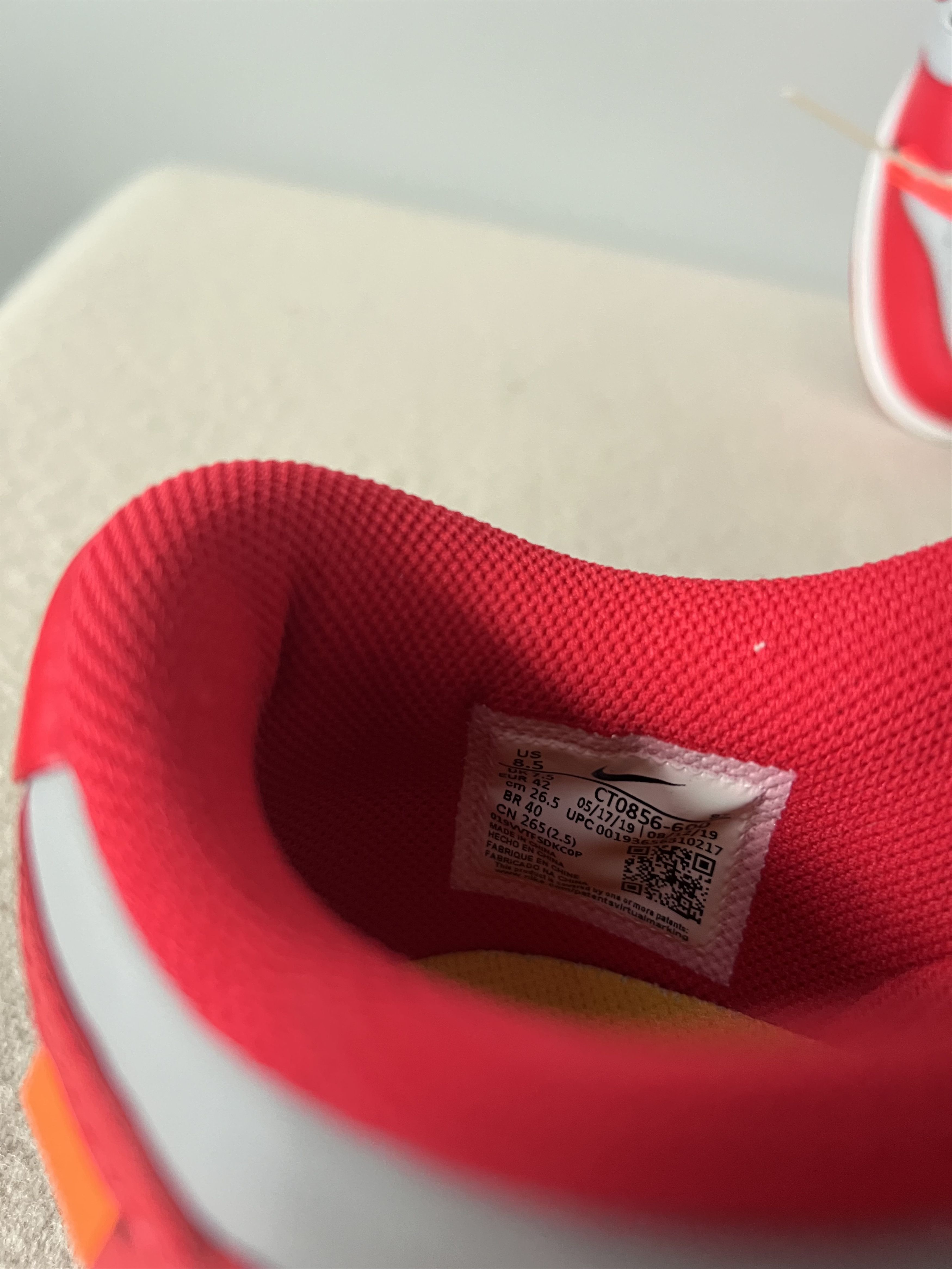 Nike × Off-White Off White Nike Dunk Low in University Red Size US 8.5 / EU 41-42 - 9 Thumbnail