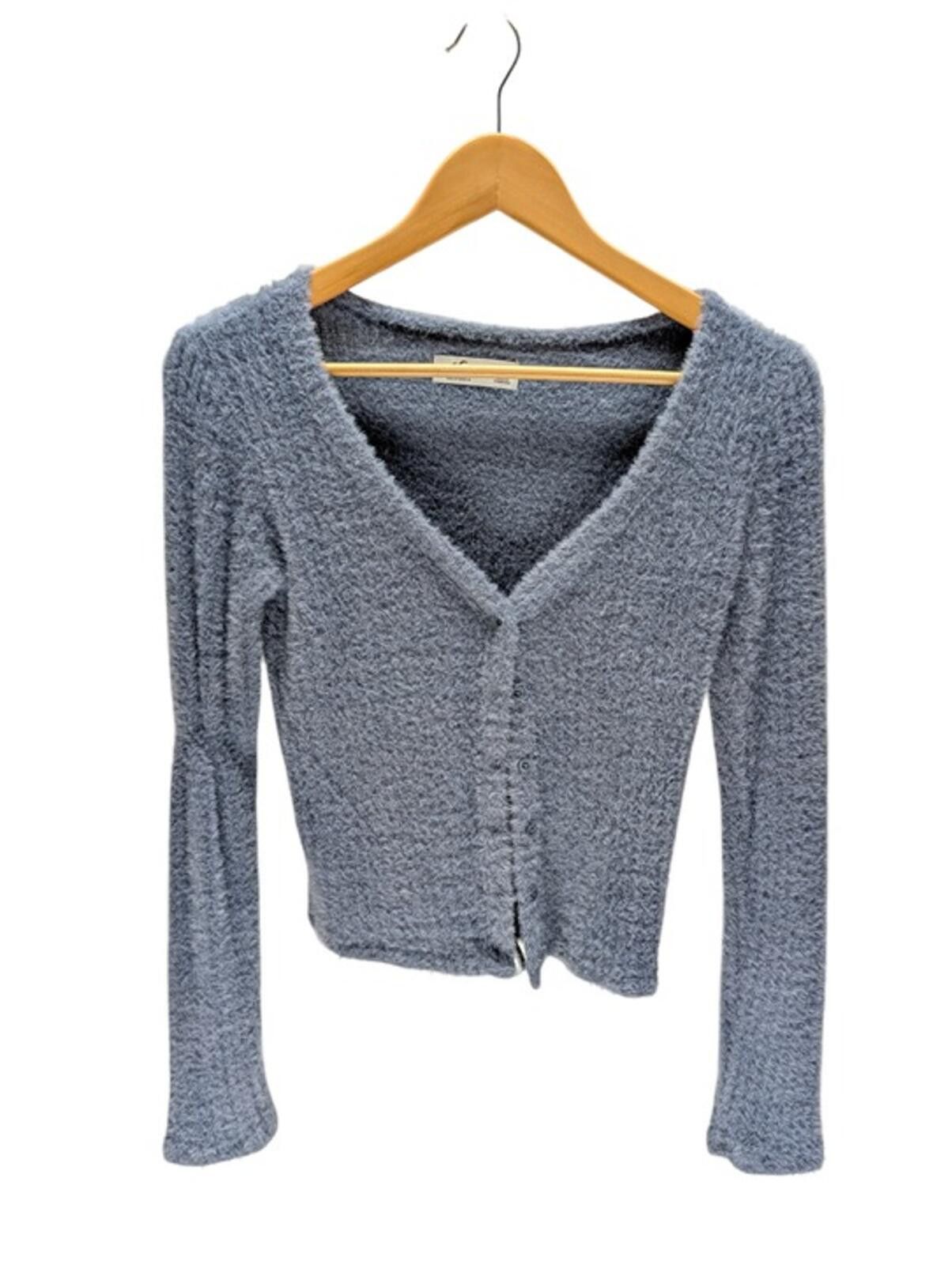 Other Hollister Fuzzy Blue Eyelash Knit Cardigan Sweater – Smal Size S / US 4 / IT 40 - 1 Thumbnail