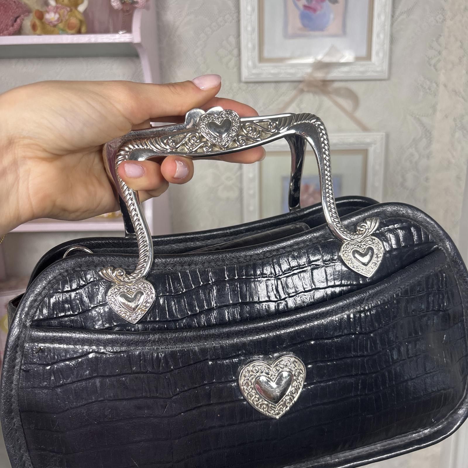 Other vintage leather hand bag with silver hardware Size ONE SIZE - 3 Thumbnail