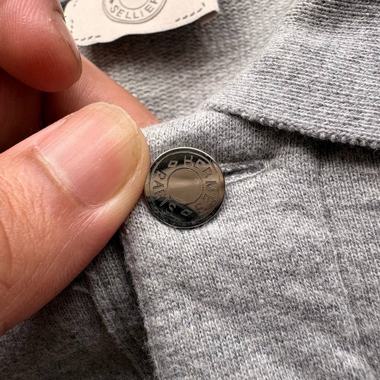 Hermes Hermes Sellier Side ( H ) Longsleeve Grey Polo Shirt Size US L / EU 52-54 / 3 - 10 Thumbnail