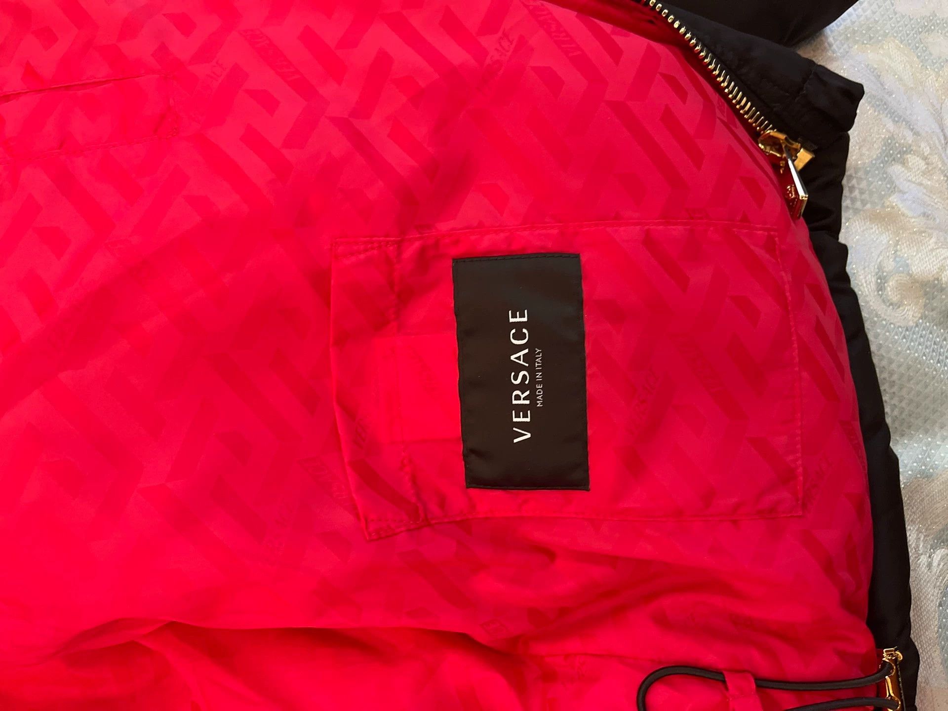 Versace Versace Black Oversized Down Jacket 46, Hood Shawl, Gold Btn Size US S / EU 44-46 / 1 - 6 Thumbnail