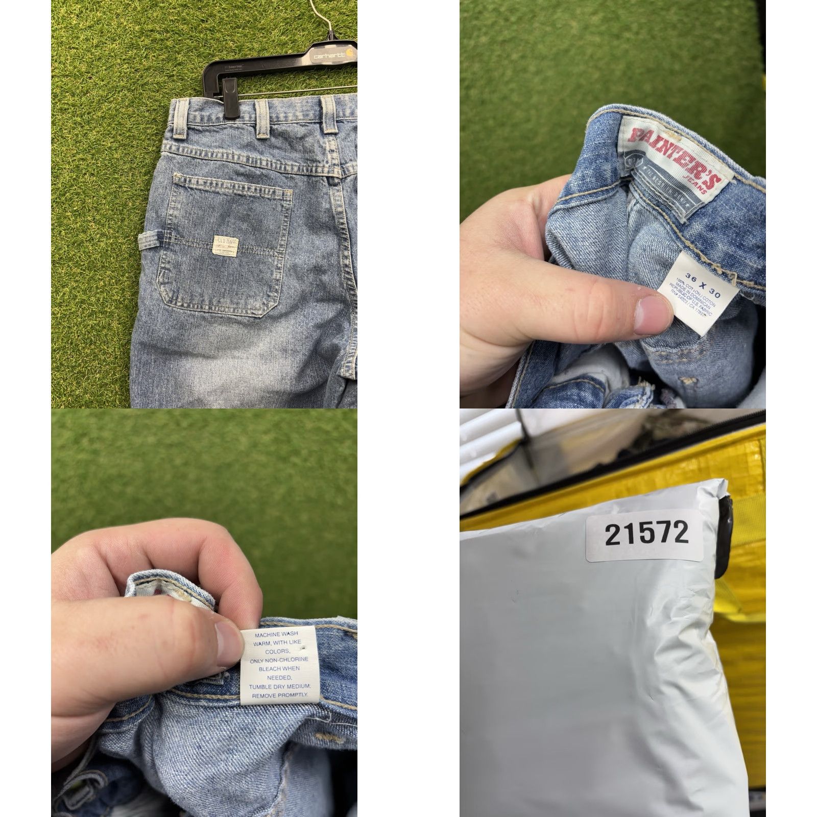 Old Navy VINTAGE Old Navy Jeans Mens 36x30 Carpenter Baggy Wide Utility 00s Light Wash Size US 36 / EU 52 - 8 Thumbnail