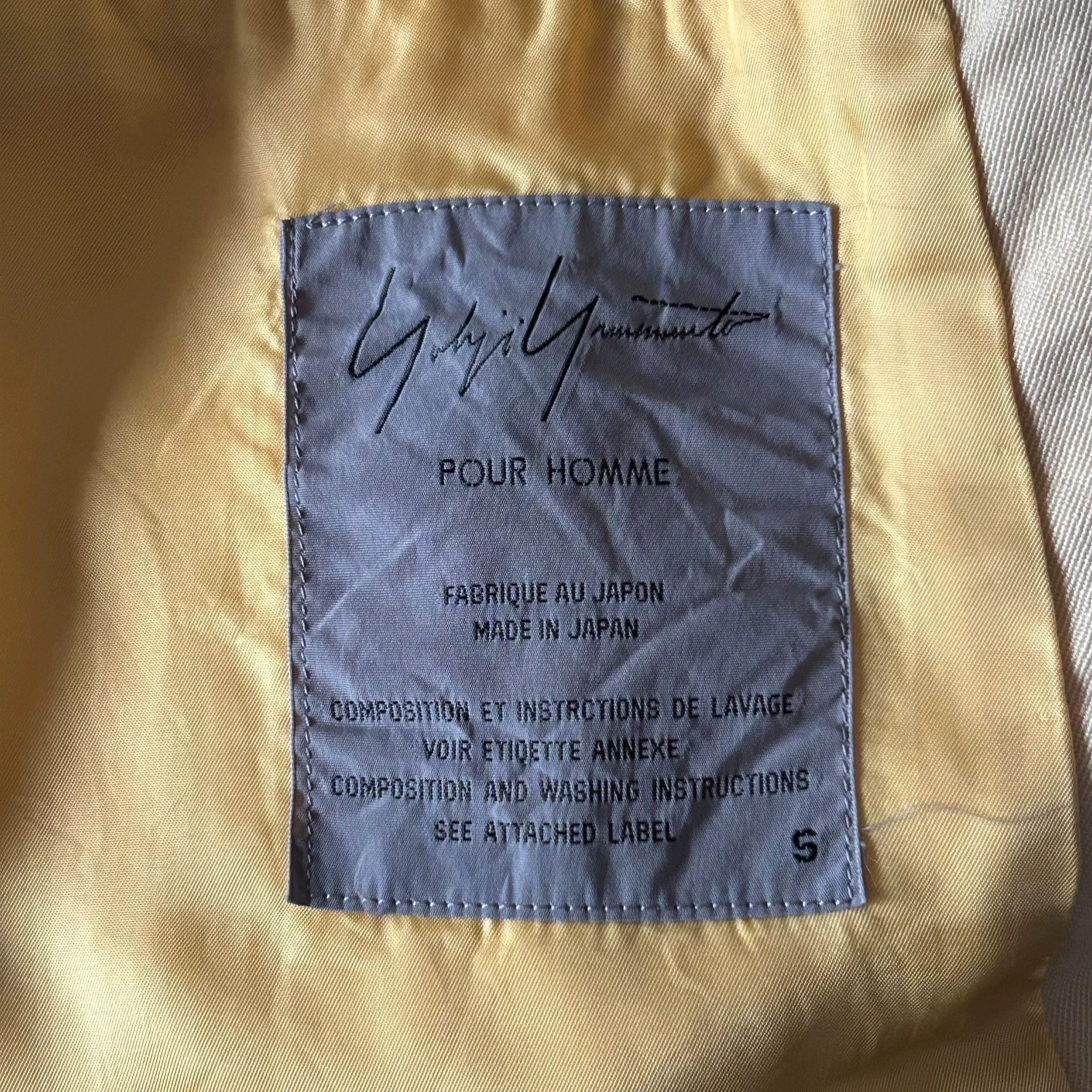 Yohji Yamamoto Yohji Yamamoto 92AW PH Pale Yellow Wool DB Blazer Size US S / EU 44-46 / 1 - 6 Thumbnail
