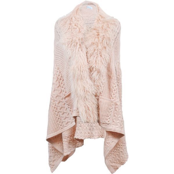 Designer Hayley Menzies Alpaca Knit FurTrim Long Cardigan Sweater Size ONE SIZE - 1 Thumbnail