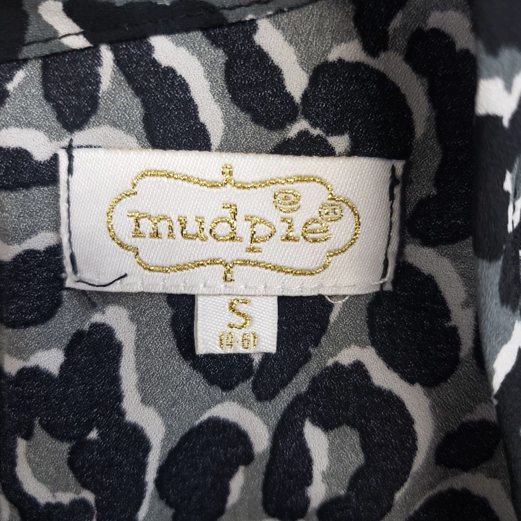 Vintage Mud Pie Womens Printed Top Sz Small Gray Black Animal Print Sleeveless Blouse Shirt Womens XS S? Size S / US 4 / IT 40 - 5 Thumbnail