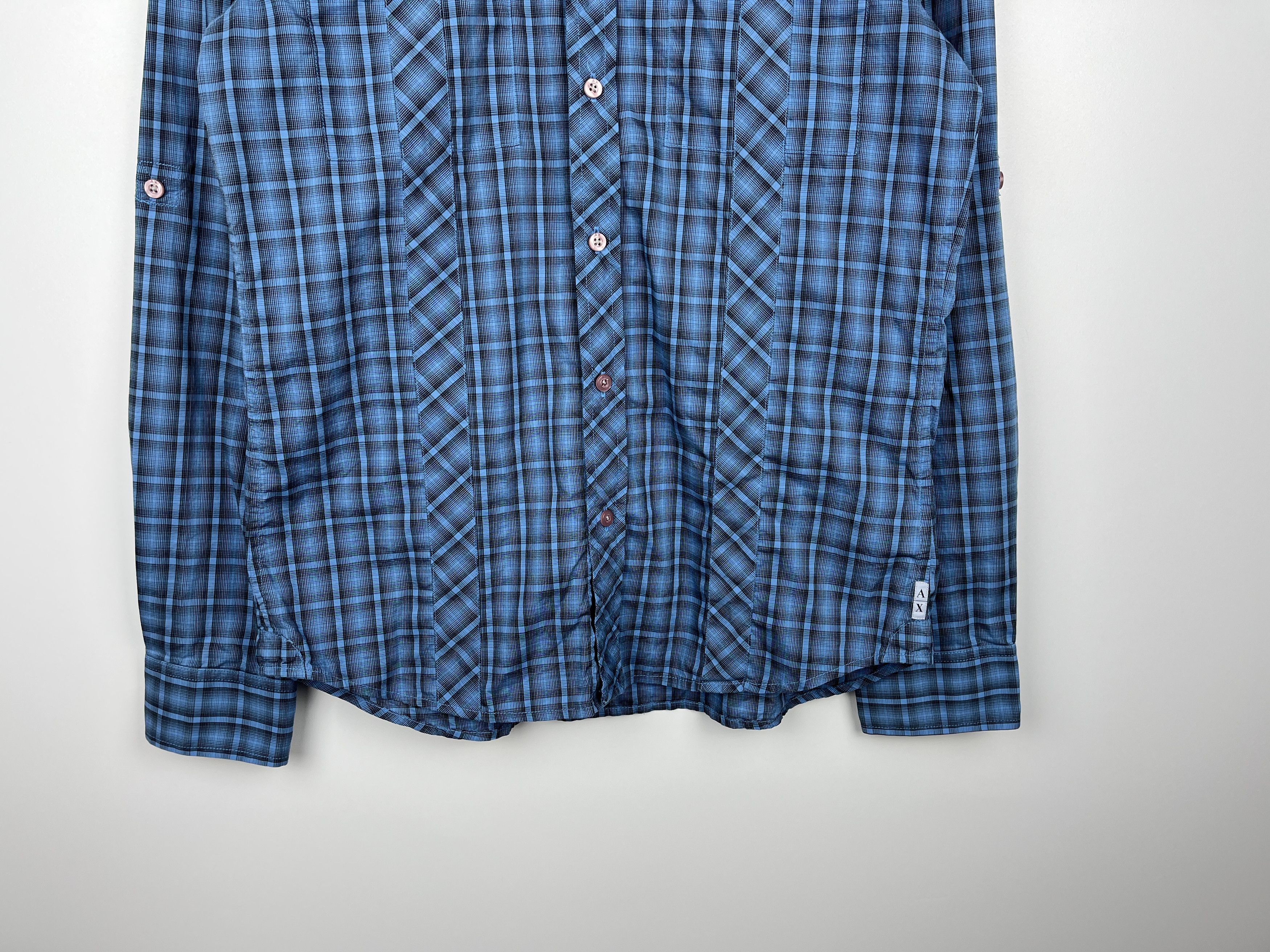 Armani Exchange A/X Armani Exchange Check Long Sleeve Button Up Shirt Size US M / EU 48-50 / 2 - 8 Thumbnail