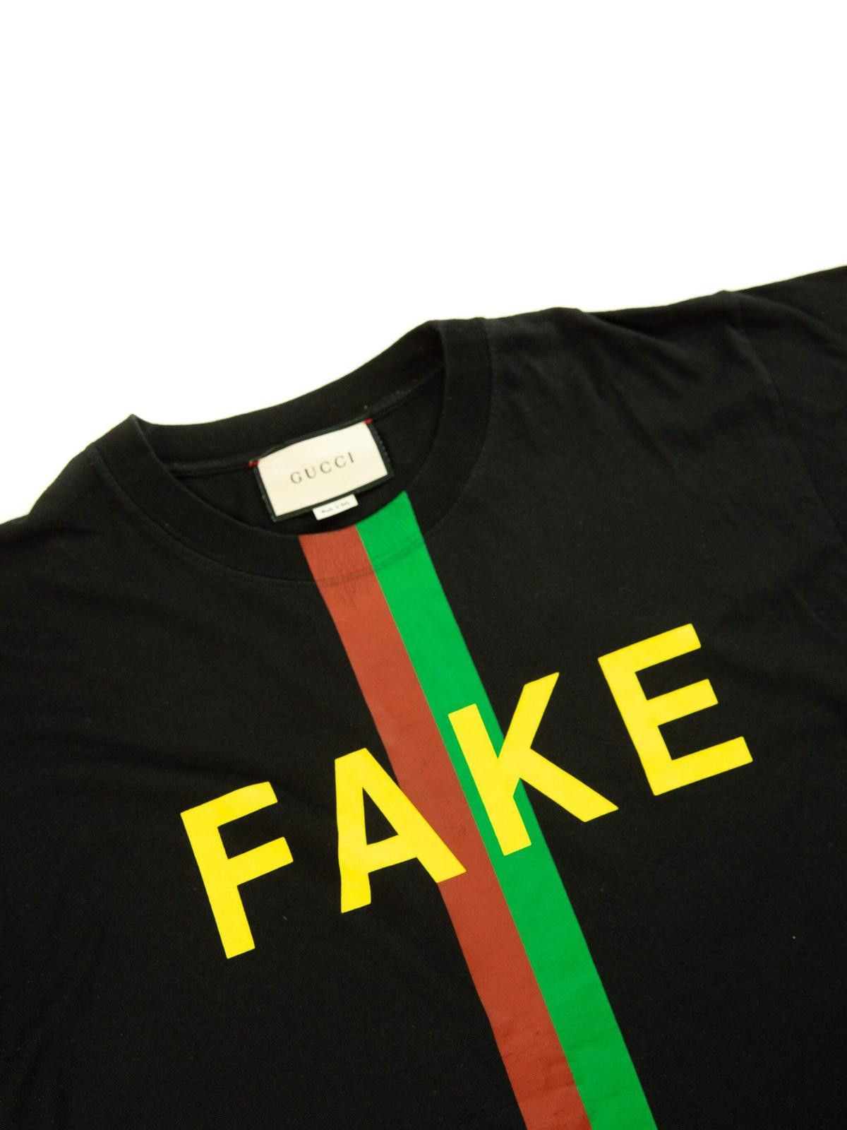 Gucci Gucci Mens Fake Not Black T Shirt X-Small Black Size US XS / EU 42 / 0 - 3 Thumbnail