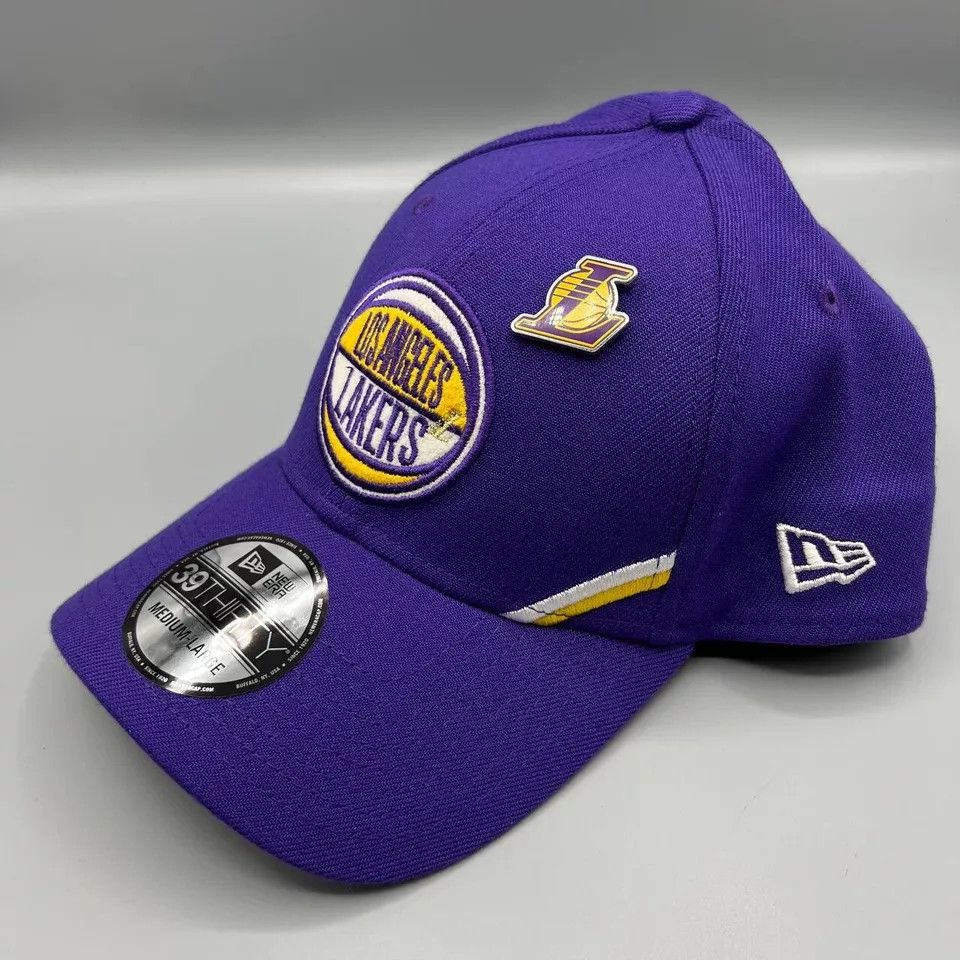 New Era Los Angeles LA Lakers Hat Men M-L Stretch Fitted Cap New Size ONE SIZE - 2 Thumbnail