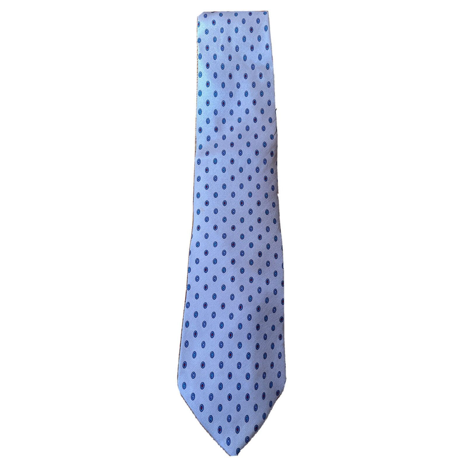 The Unbranded Brand Unbranded men’s beige blue GEOMETRIC SILK NECKTIE TIE italy Size ONE SIZE - 1 Thumbnail