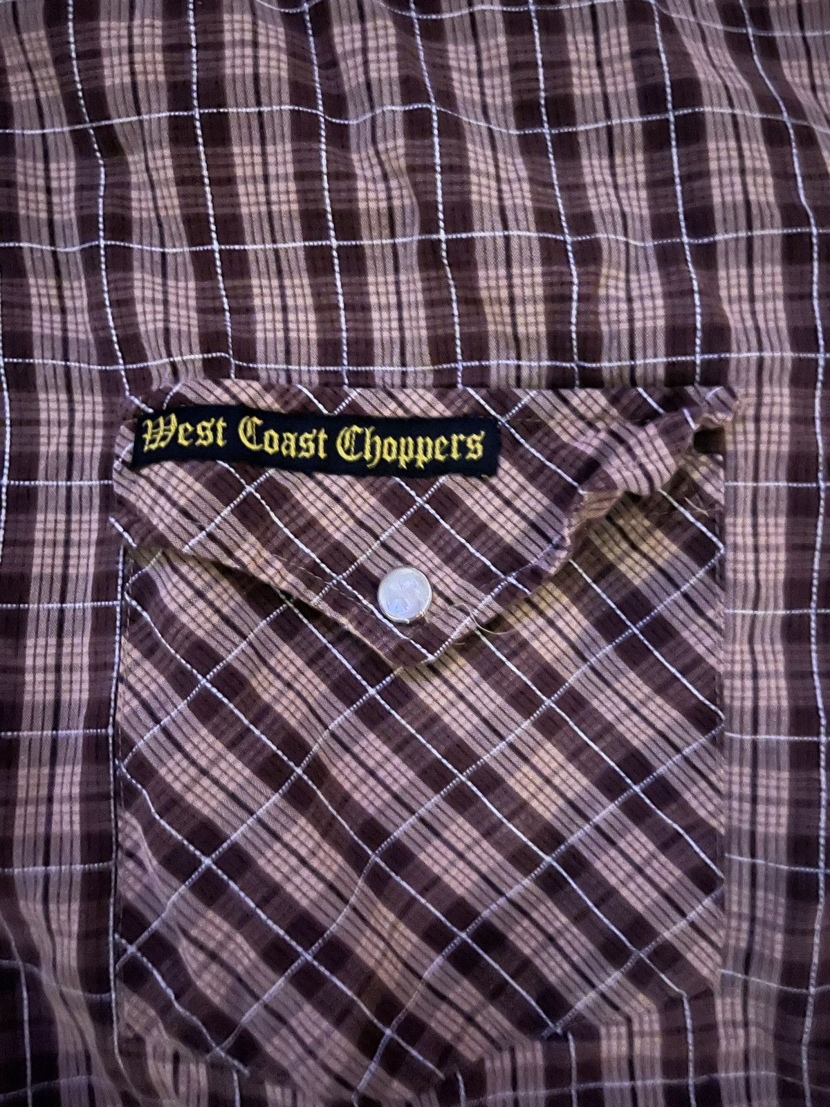Vintage × West Coast Choppers Vintage west coast choppers plaid pearl snap Size US M / EU 48-50 / 2 - 3 Thumbnail