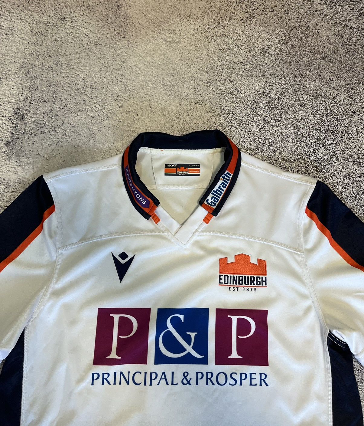 Macron Macron Men’s T- Shirt Jersey Edinburgh Rugby Union White Size US L / EU 52-54 / 3 - 3 Thumbnail