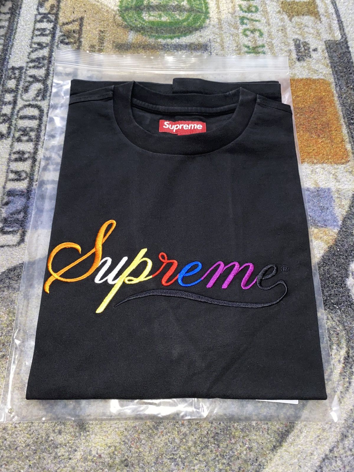 Supreme Supreme Cursive S/S Top Black | Grailed