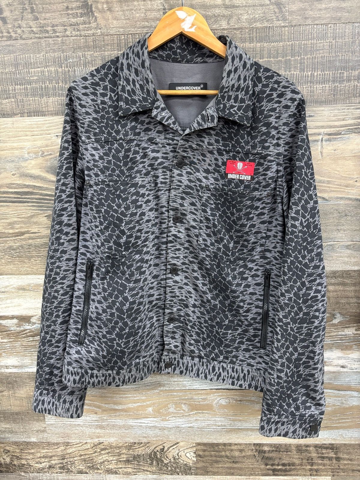 Undercover 4-Undercover Cream Soda Leopard Print Trucker Jacket Size US L / EU 52-54 / 3 - 1 Thumbnail