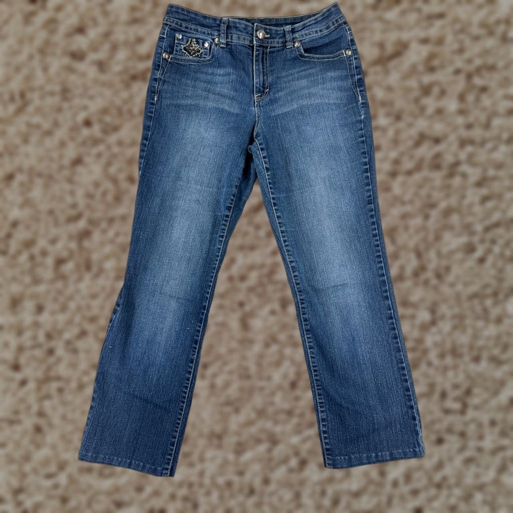 Vintage Style&Co Jeans Womens 8P Black Denim Bootcut Low Rise 26x27 Cotton Blend 27 Inseam 5-Pocket Womens Jeans Men? Size 30" / US 8 / IT 44 - 1 Thumbnail