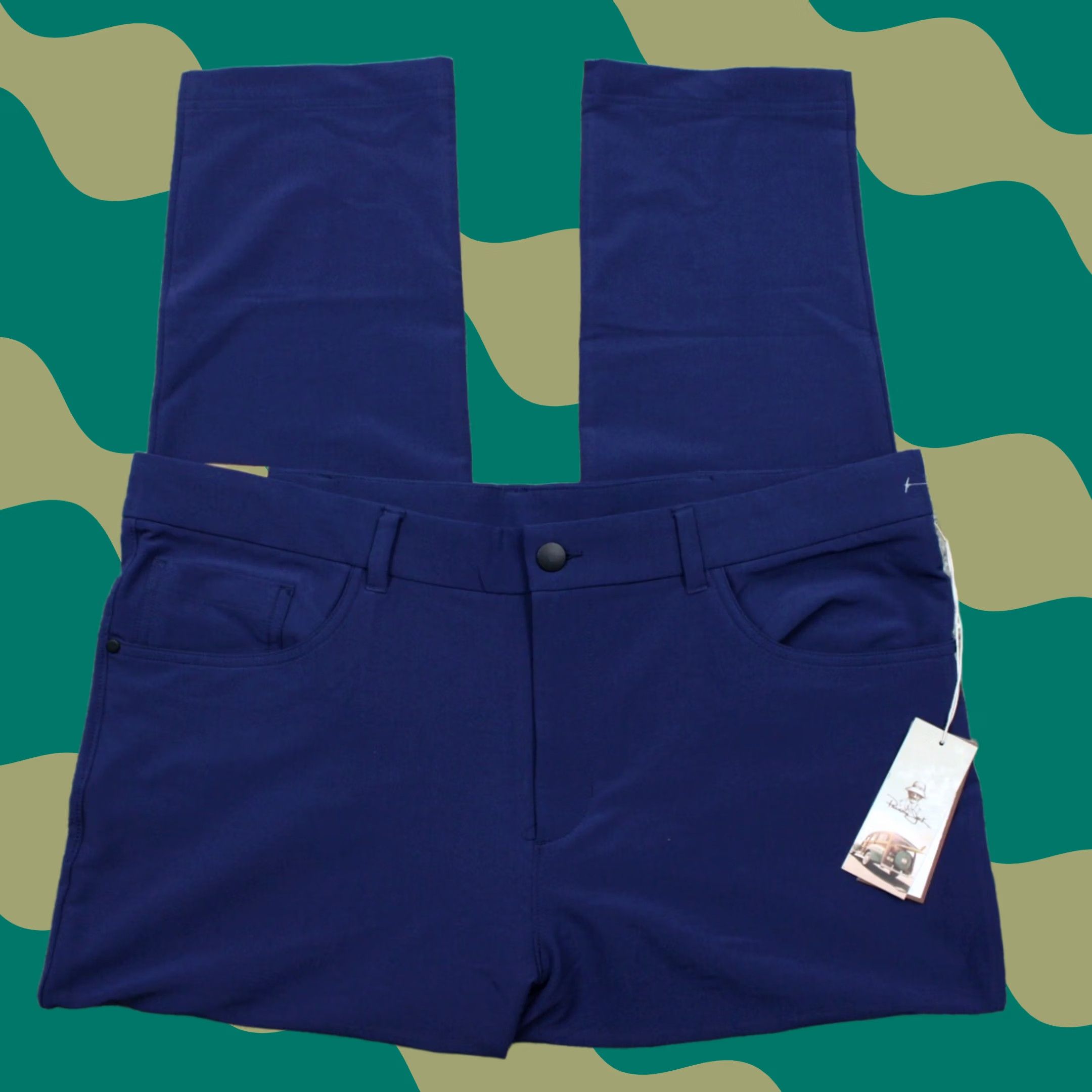 Panama Jack Panama Jack Pants Mens 40x30 Blue NWT 4 Way Stretch Polyester Spandex Flat Front Dress Pants Regular Size Type: Regular Size US 40 / EU 56 - 1 Thumbnail
