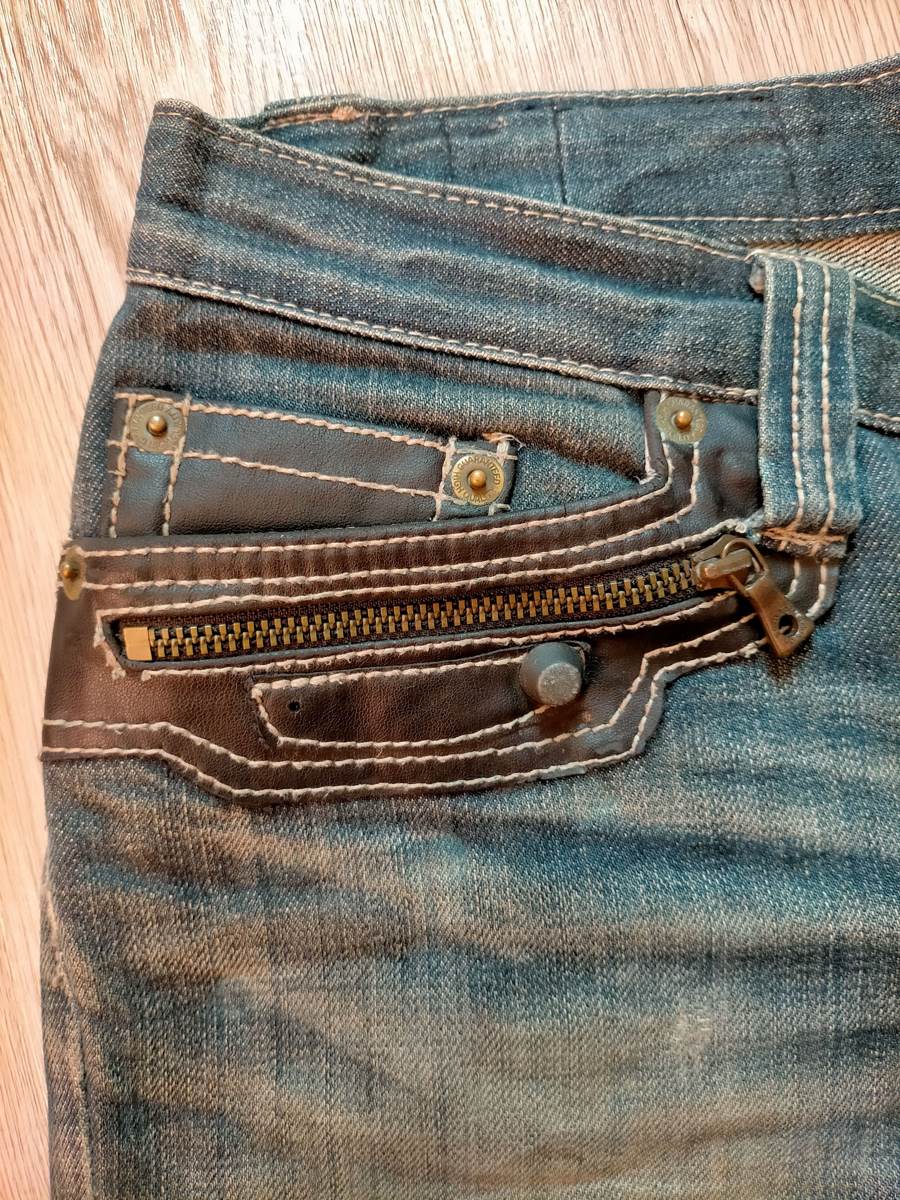If Six Was Nine × Japanese Brand Flare Jeans Semantic Design Leather pocket Boot cut Denim Size US 31 - 18 Thumbnail