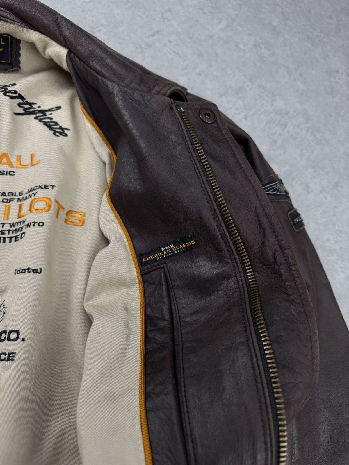 Genuine Leather Pall Mall Leather Bomber Jacket Brown Aviator Size L Size US L / EU 52-54 / 3 - 10 Thumbnail