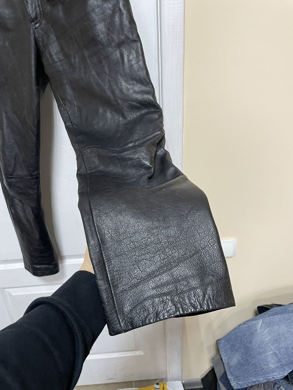 Leather × Vintage Vintage 90's Leather Trouser Pants joggers cyber punk alt Size US 32 / EU 48 - 4 Thumbnail