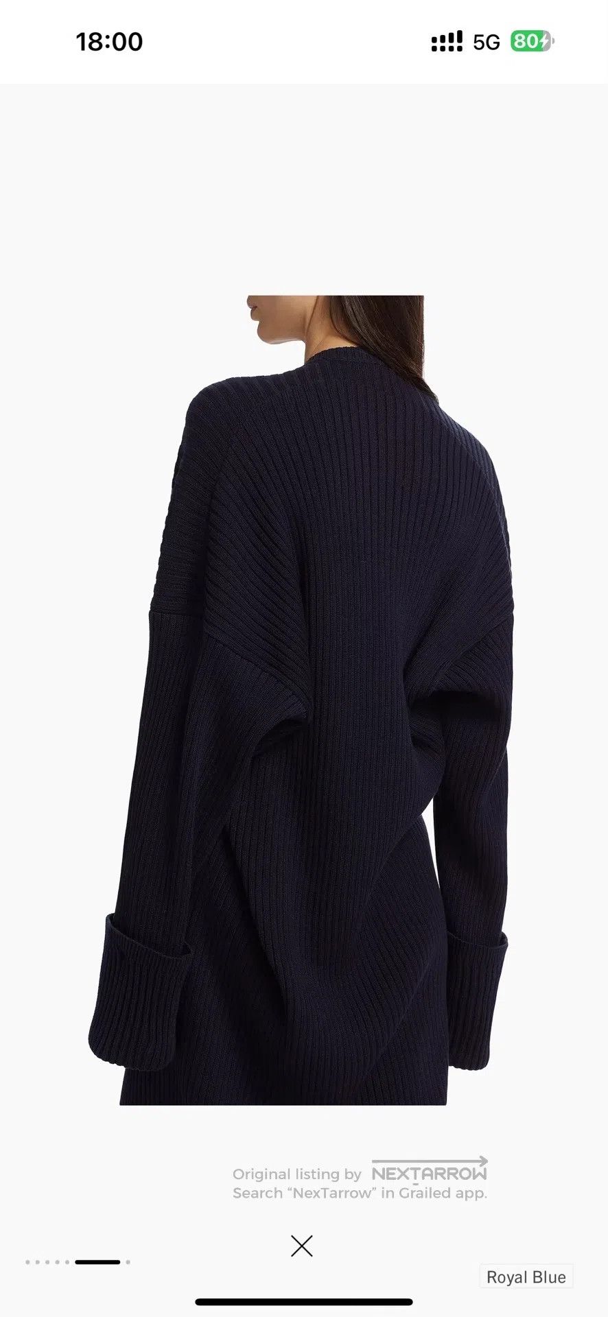 The Row The Row Navy Blue Special Cut Cotton Dress| Size XS / US 0-2 / IT 36-38 - 9 Thumbnail