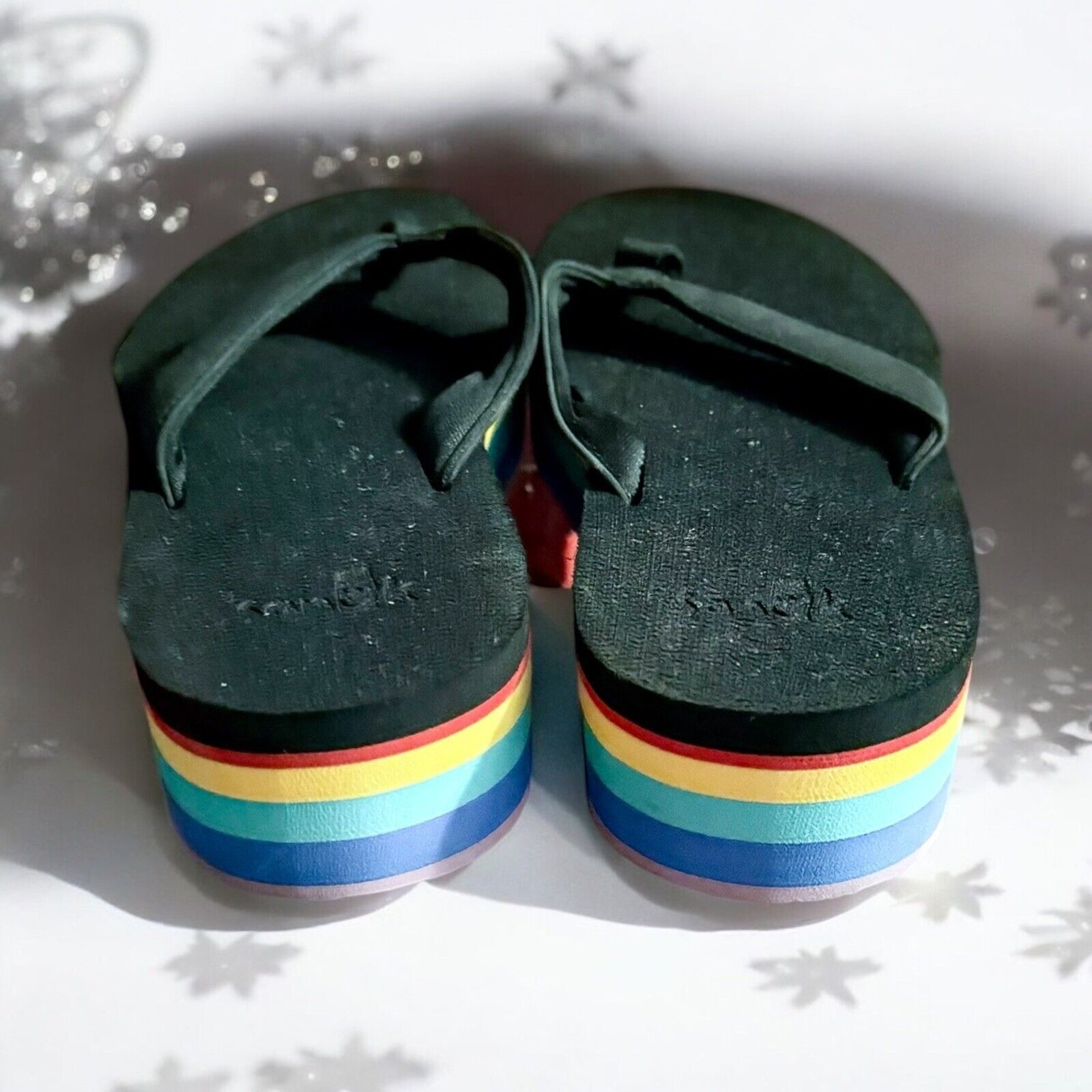 Sanuk Sanuk Wedge Rainbow Stacker Sandals Size US 7 / IT 37 - 4 Thumbnail