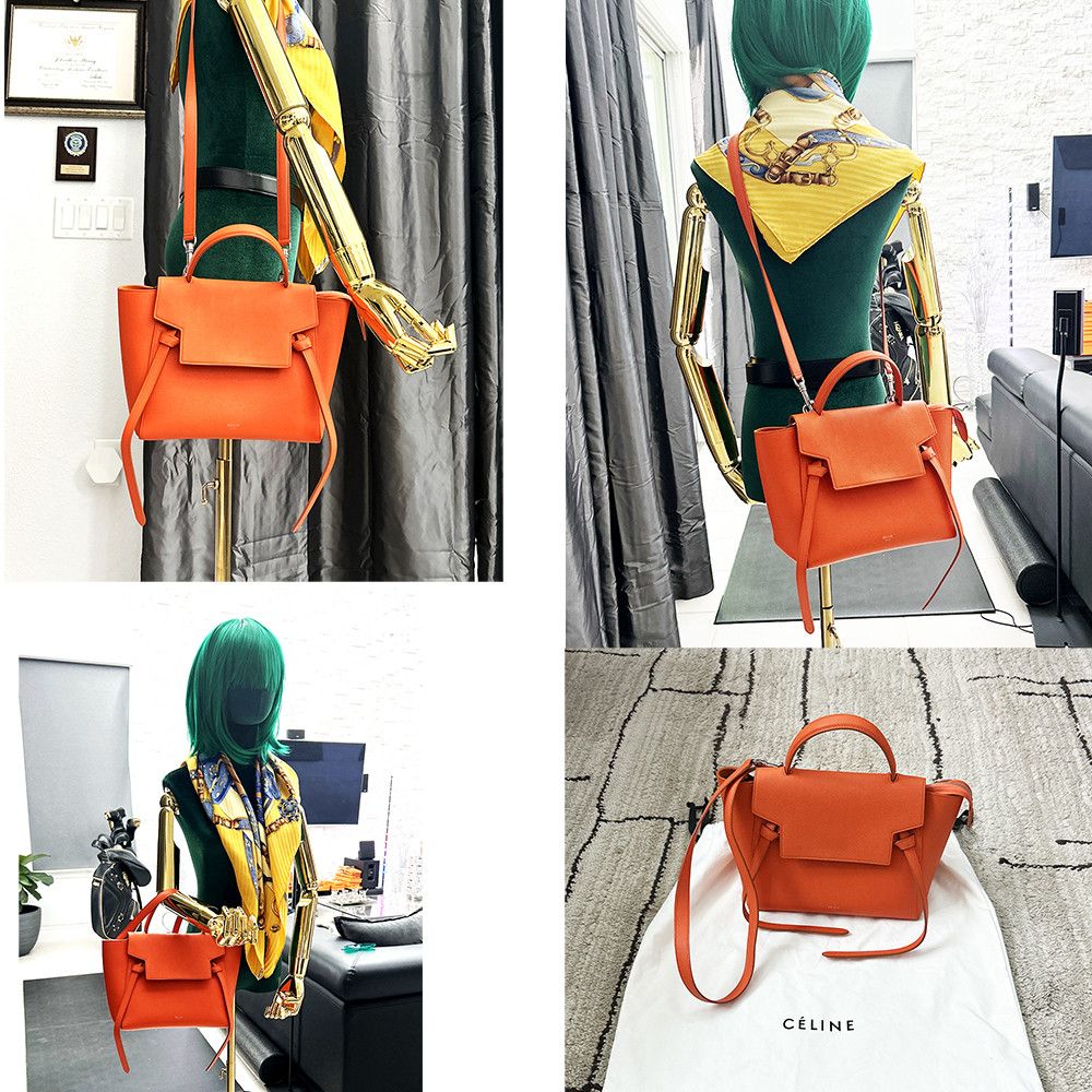 Celine Celine Leather Crossbody Bag Orange Size ONE SIZE - 15 Thumbnail