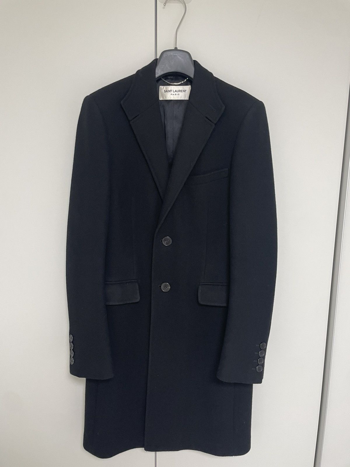 Saint Laurent Paris Saint laurent fw15 leather collar coat hedi slimane Size US S / EU 44-46 / 1 - 1 Thumbnail