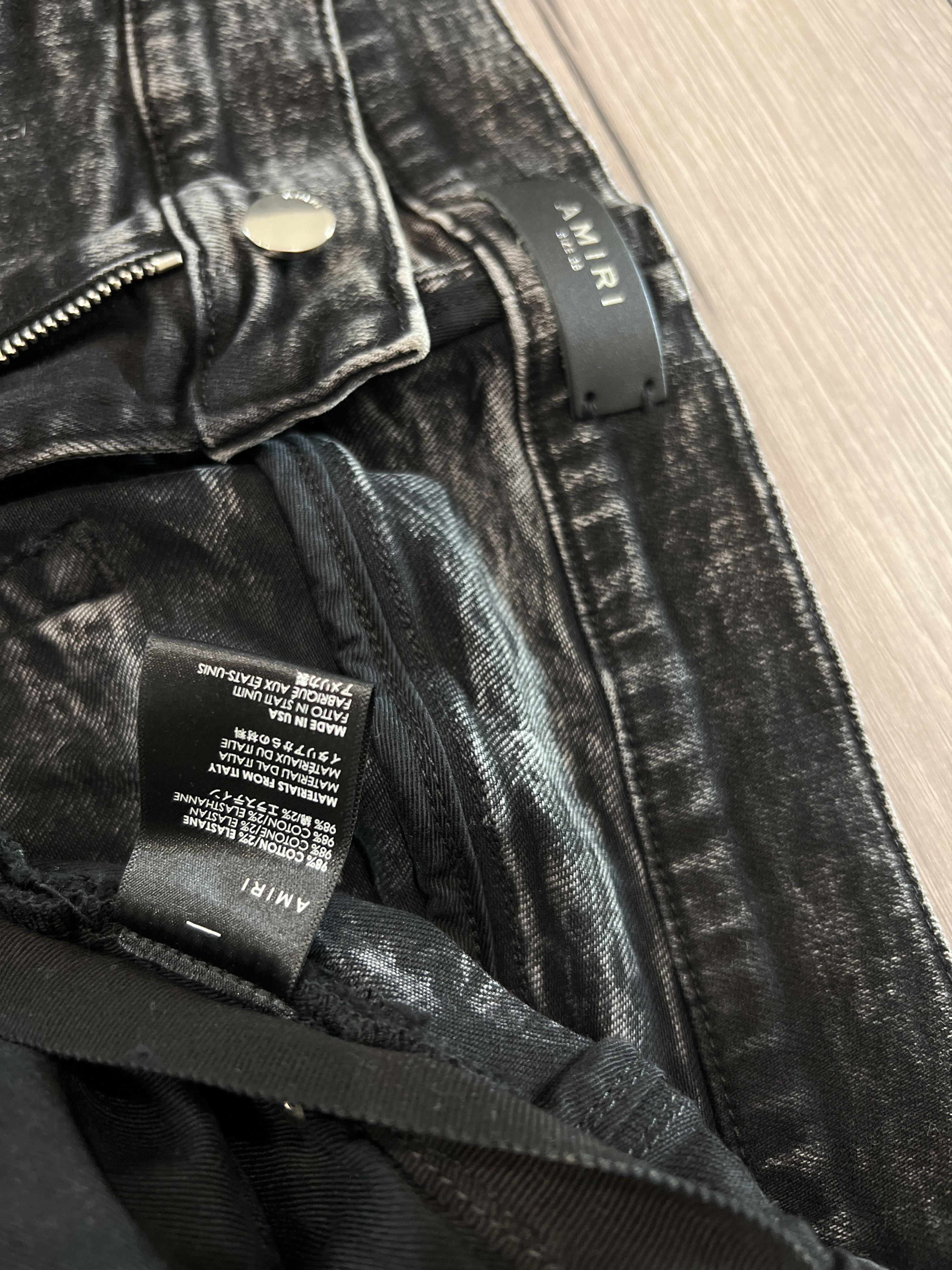 Amiri AMIRI Broken Track Acid Wash Jean Black/Neon Pink Size US 38 / EU 54 - 3 Thumbnail