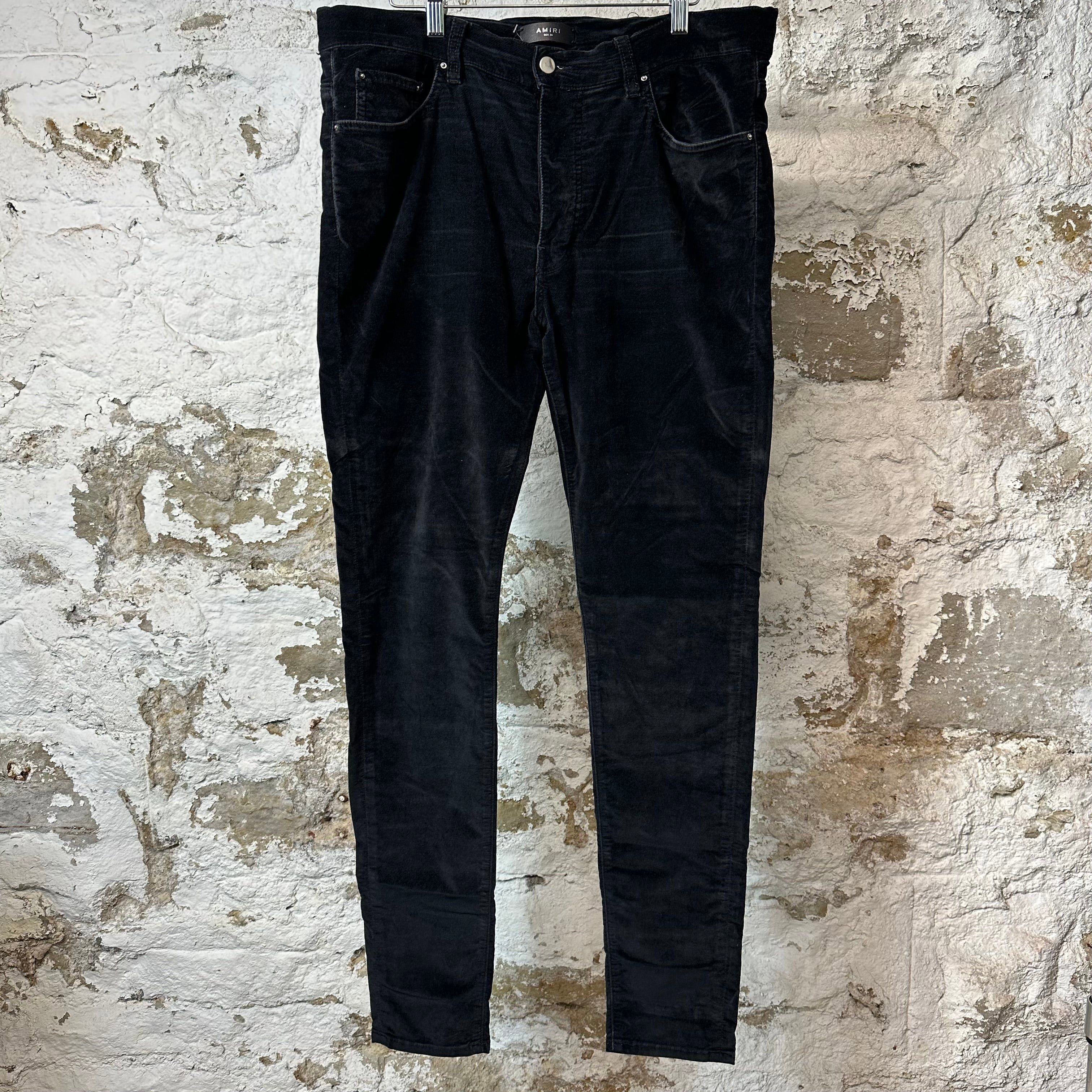 Amiri Amiri Plain Black Velour Jeans Sz 36 Size US 36 / EU 52 - 1 Thumbnail
