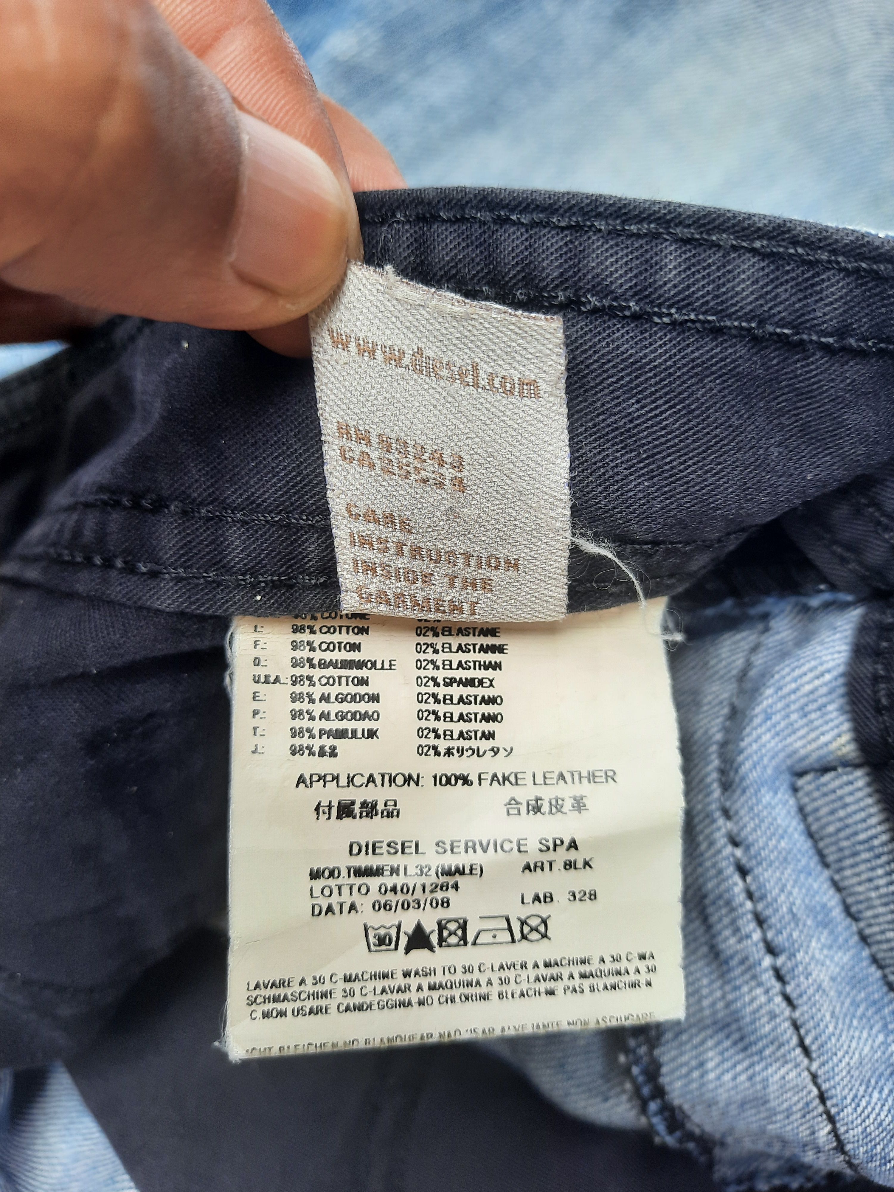 Diesel "DIESEL" distressed denim Size US 29 - 13 Thumbnail