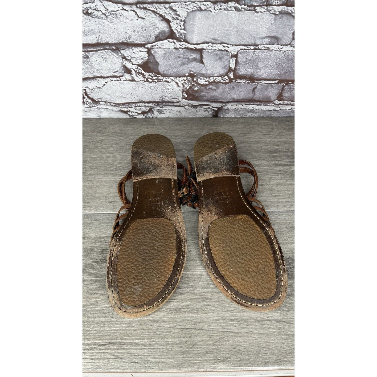 Frye Frye Kayla Brown Leather Huarache Woven Flats Sandals Women’ Size US 8.5 / IT 38.5 - 8 Thumbnail