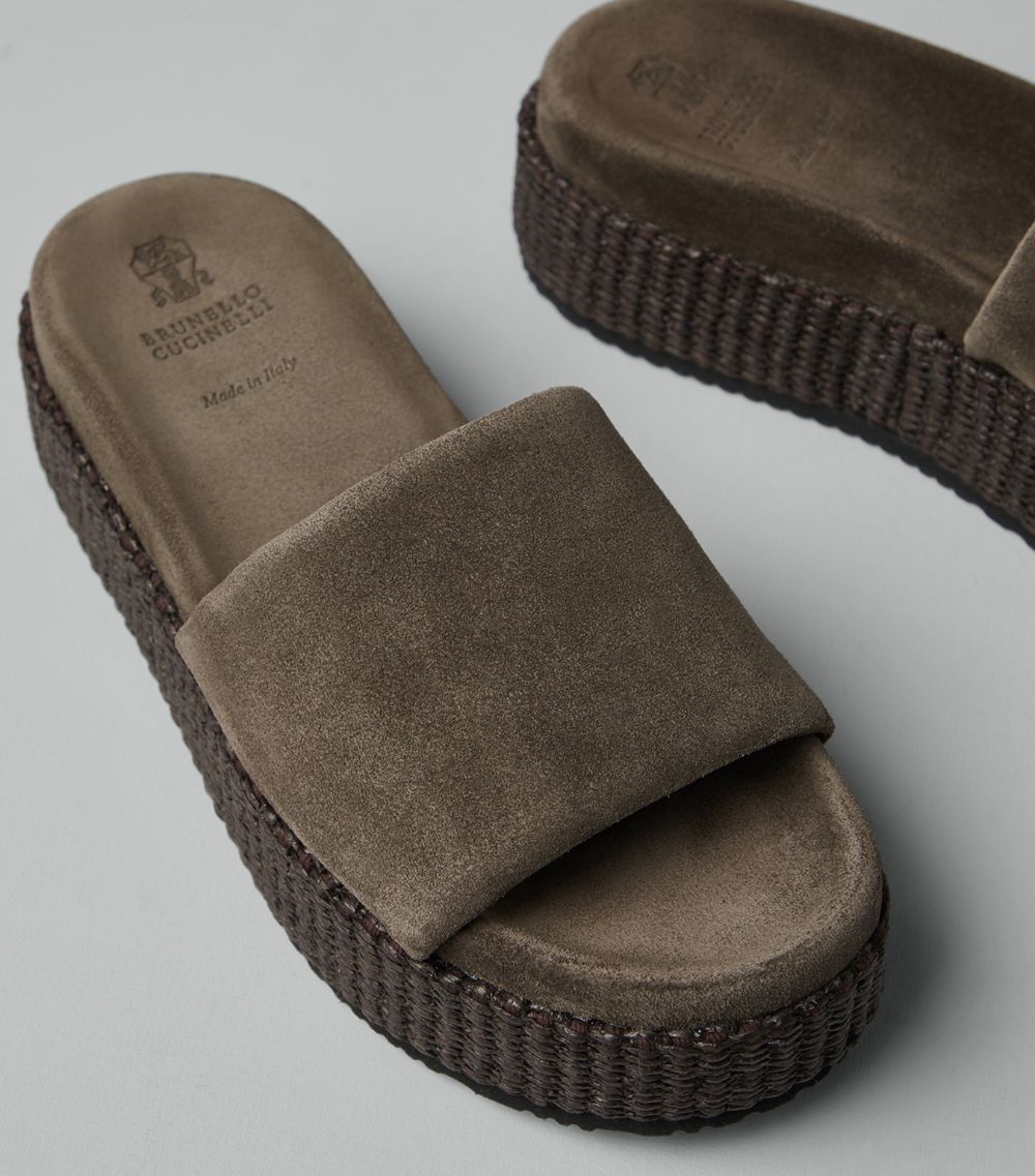 Brunello Cucinelli o1la1rc1a0425 Slippers in Brown Size US 9 / IT 39 - 6 Thumbnail