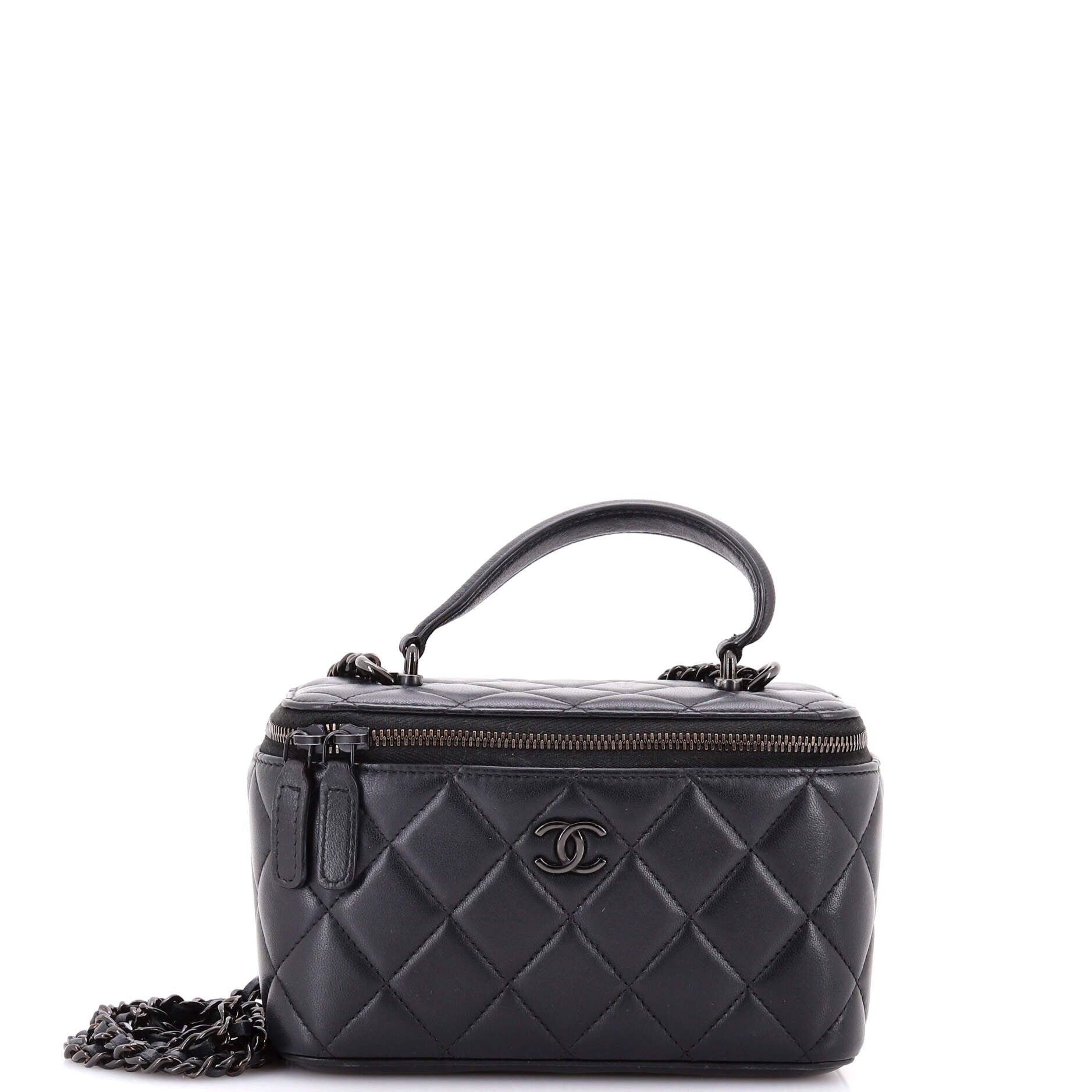Chanel So Black Top Handle Vanity Case with Chain Size ONE SIZE - 1 Thumbnail