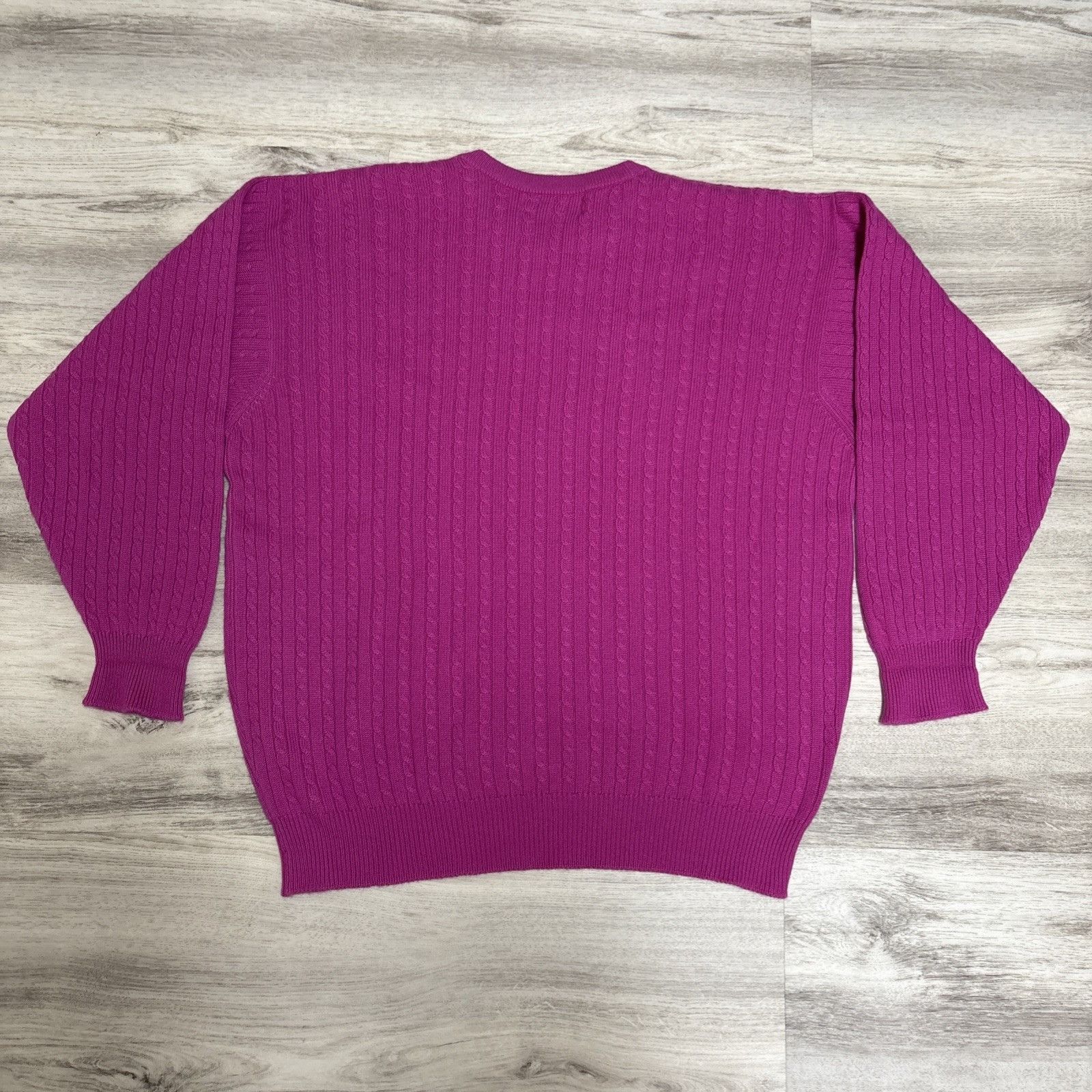 Lyle & Scott Lyle & Scott Cashmere Sweater Womens XL Fuchsia Cable Knit P Size XL / US 12-14 / IT 48-50 - 7 Thumbnail