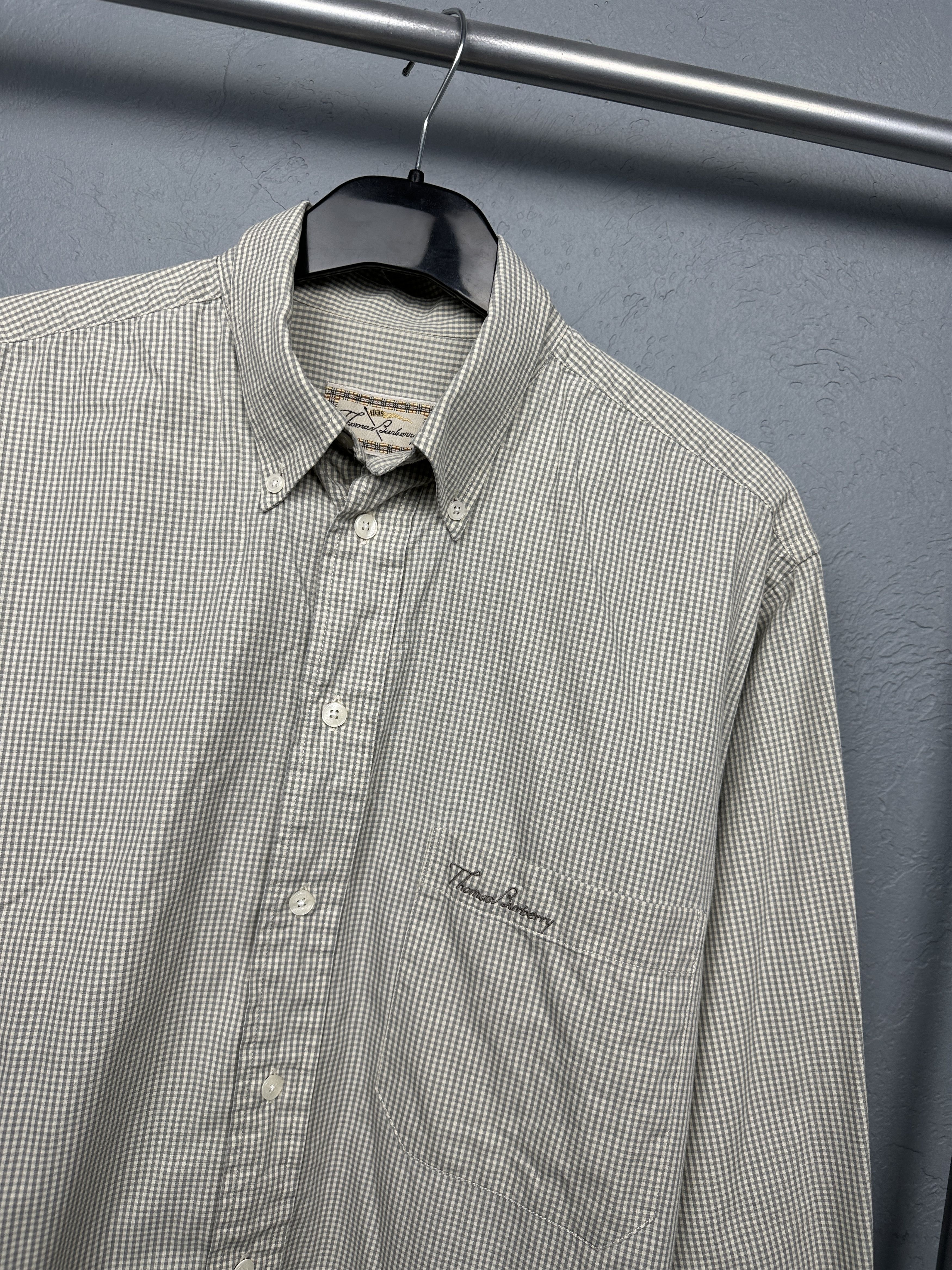 Burberry Thomas Burberry Mens Long Sleeve Check Shirt Size US M / EU 48-50 / 2 - 2 Thumbnail
