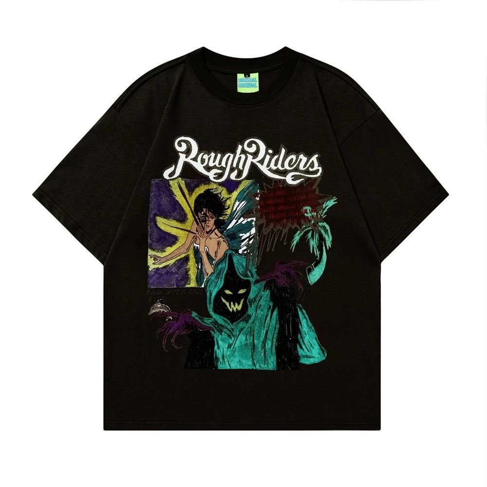 Vintage Cartoon hip-hop anime pattern printed T-shirt for men Size US M / EU 48-50 / 2 - 1 Thumbnail