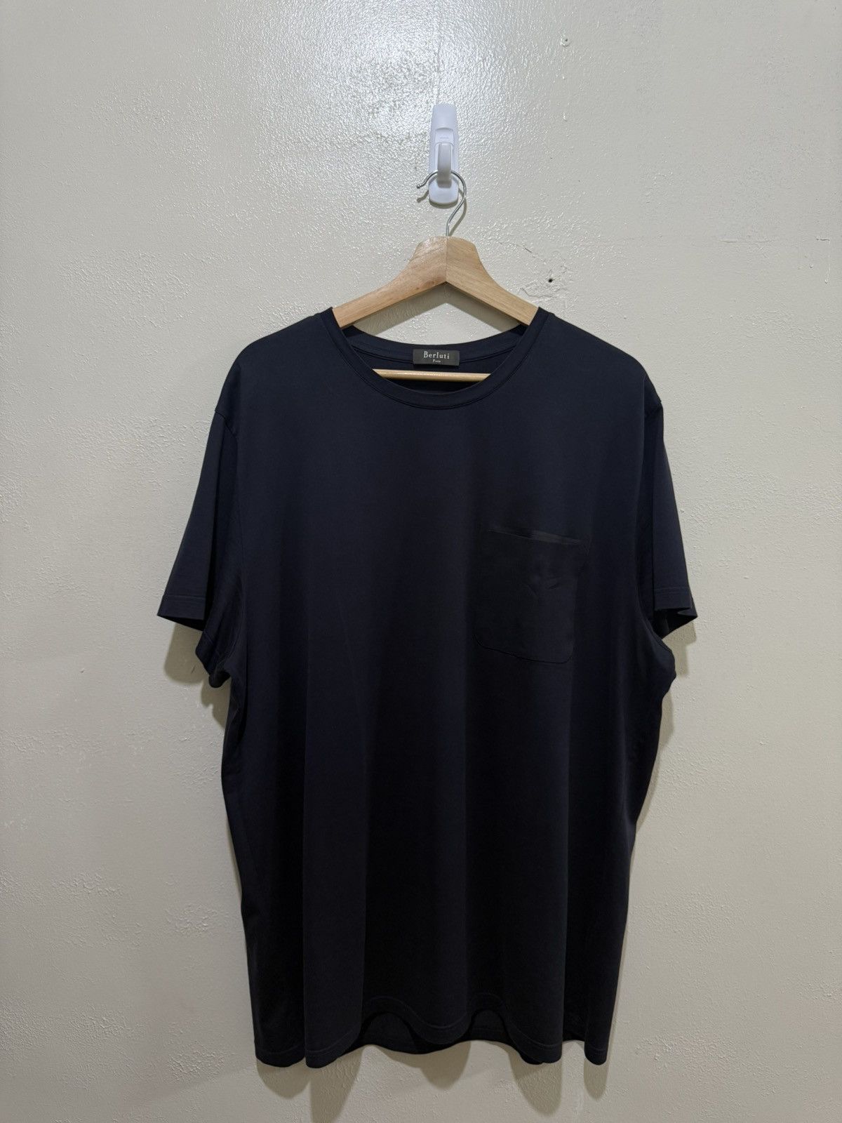 Berluti Berluti Navy Leather Pocket Tee Size US XL / EU 56 / 4 - 1 Thumbnail