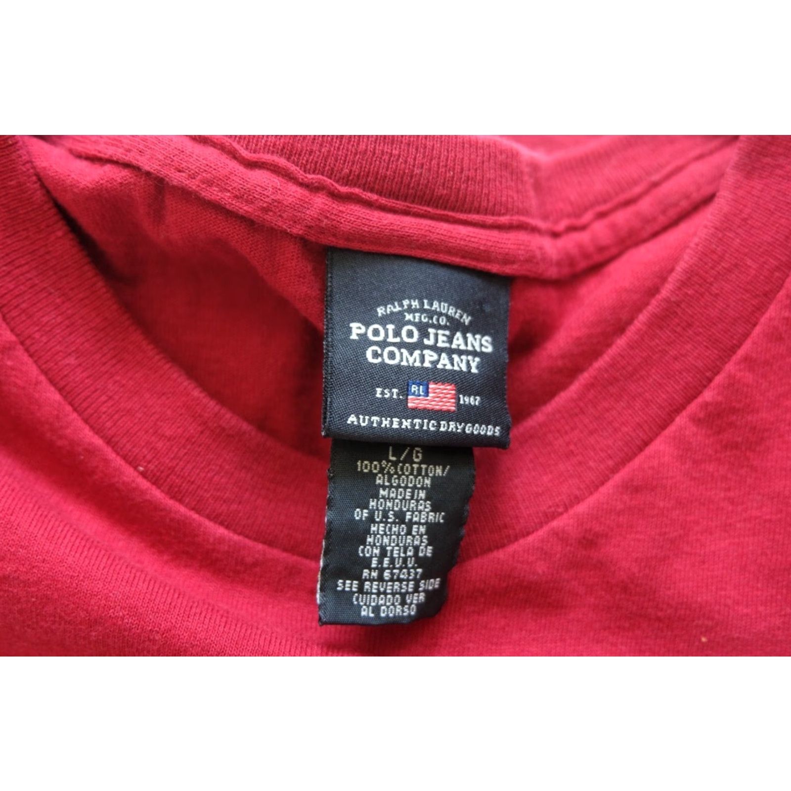 Ralph Lauren VINTAGE RALPH LAUREN POLO PATCH WORK GRAPHIC T SHIRT MEN SZ L RED 90s Y2K COTTON Size US L / EU 52-54 / 3 - 6 Thumbnail
