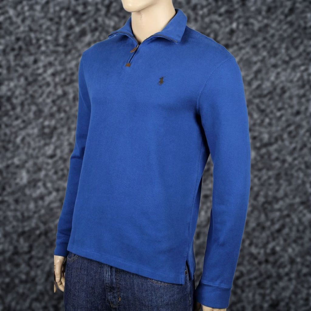 Polo Ralph Lauren Polo Ralph Lauren Medium Blue 1/2 Half Zip Sweater Brown Pony NWT Size US M / EU 48-50 / 2 - 1 Preview